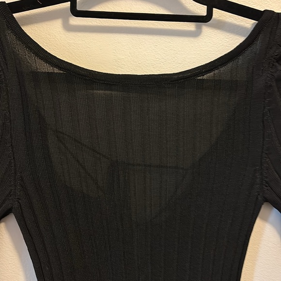 Free People Ribbed long sleeve Tie back sweater. NWOT. Black - Picture 2 of 5